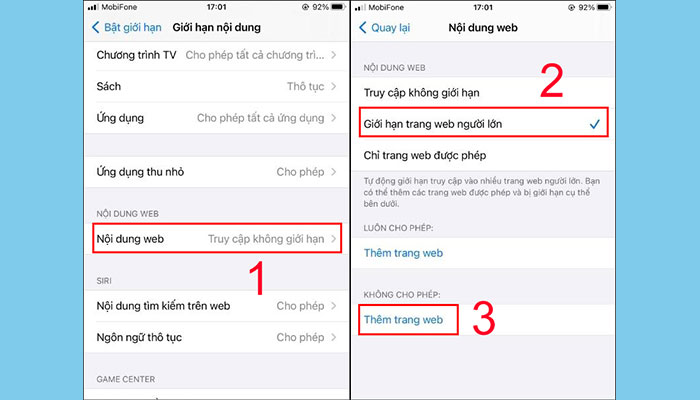 Cách chặn truy cập web đen trên iPhone