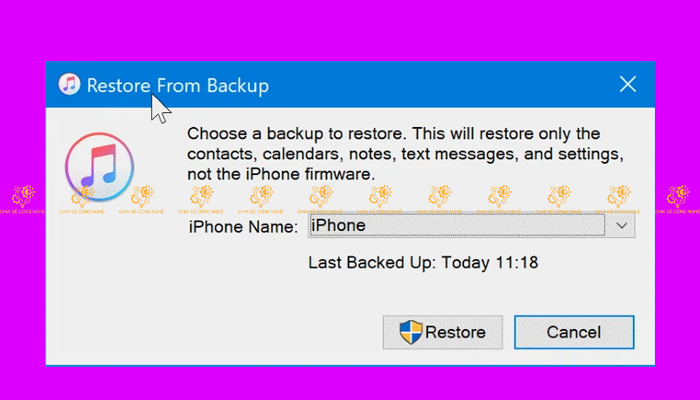 Cách lấy lại dữ liệu trên iPhone sau khi Restore