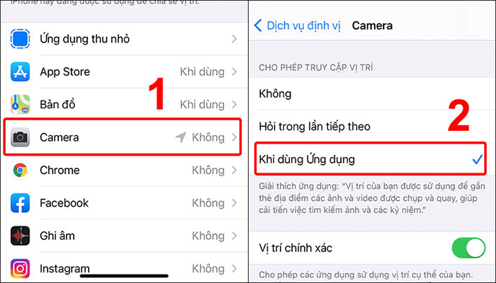 Cách chụp ảnh có định vị trên iPhone