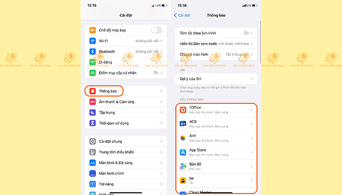 Hiển thị thông báo trên thanh trạng thái iPhone