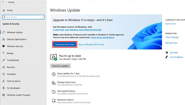 Hướng dẫn Update Windows 11 từ Microsoft